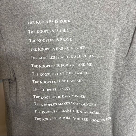 Flecked gray cotton T-shirt What is motif | The Kooples Small NWT - Picture 6 of 7